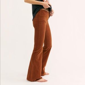 Free people pull on corduroy flare